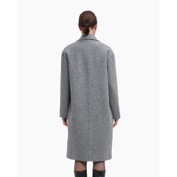 Women's Grey Winter Warm Long Fall Notch Lapel Single-breasted Trench Coat - Picture 3 of 6